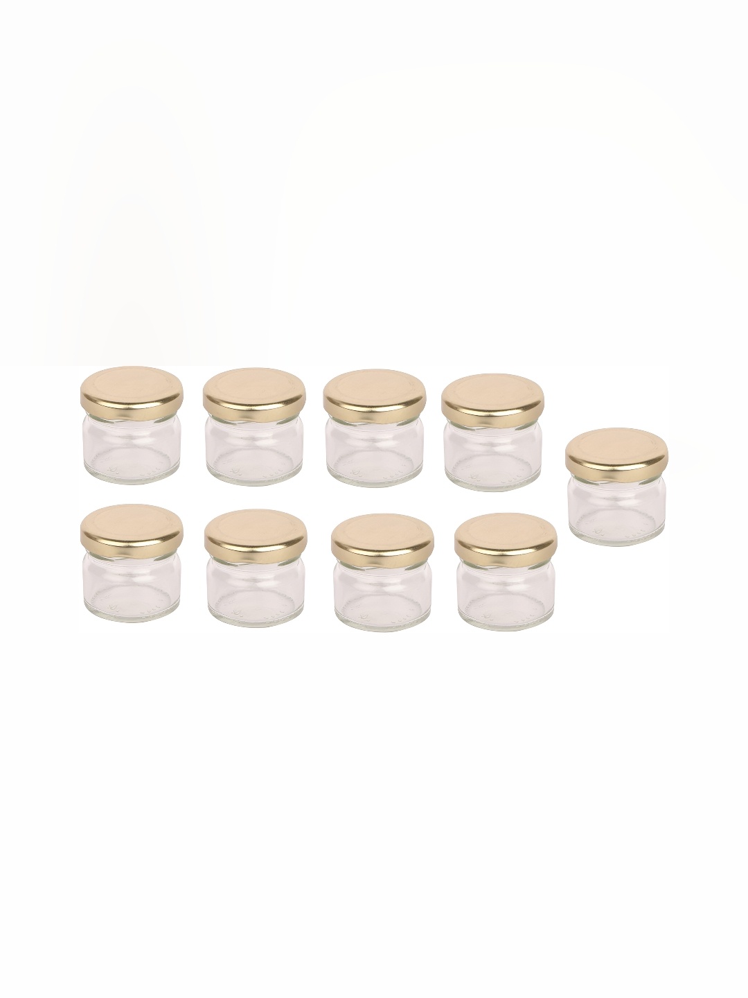 

1ST TIME Transparent & Gold-Toned 9Pcs Glass Jar With Lid 400ml each