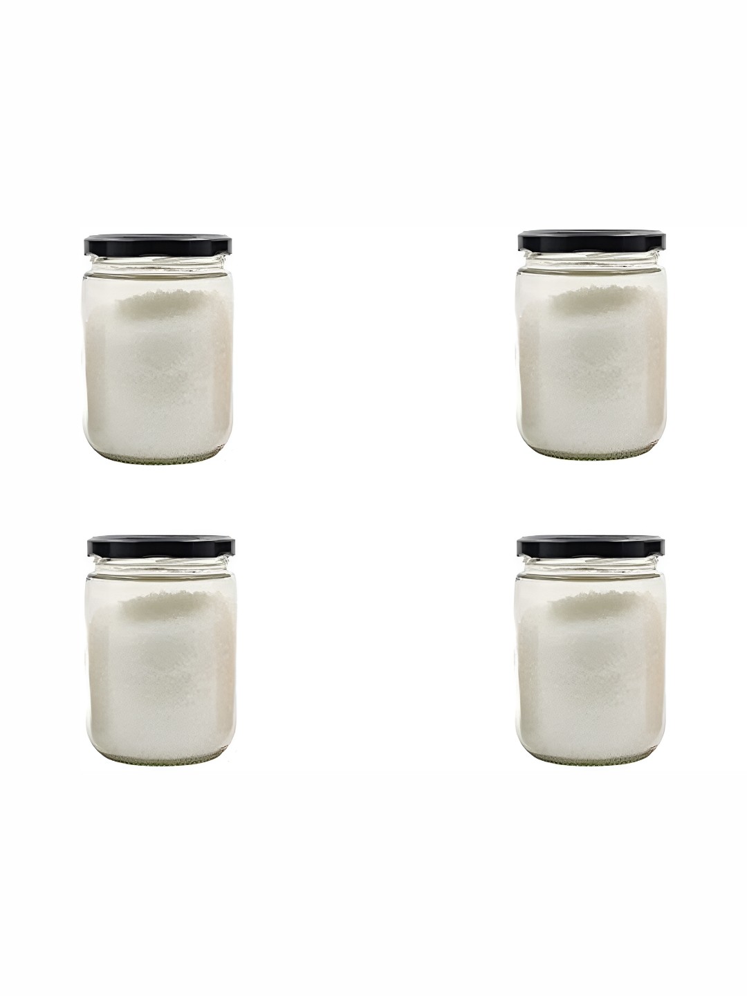 

1ST TIME Transparent & Black 4Pcs Glass Jars with Lids 500ml Each