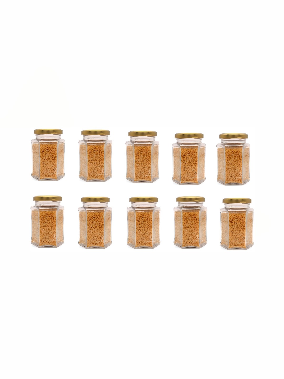 

1ST TIME Transparent 10 Pieces Glass Jar with Lid 200 ml Each