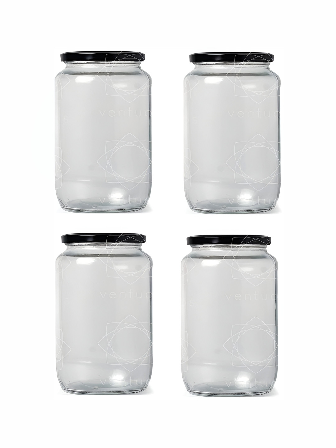 

1ST TIME Transparent 4 Pieces Glass Container & Lid 500 ml Each