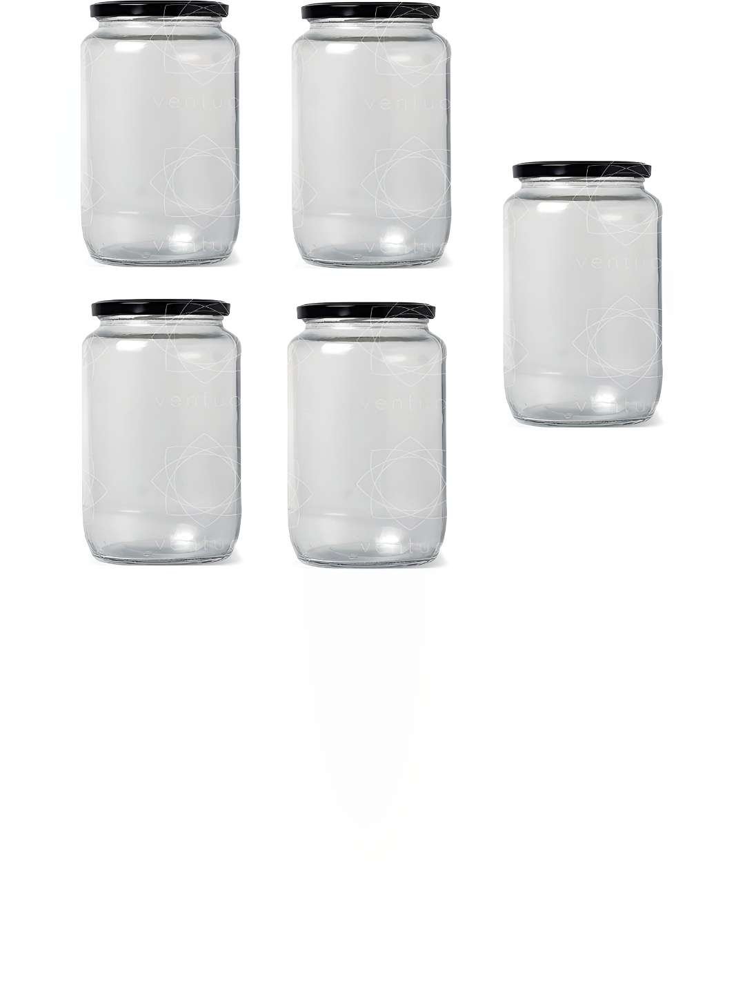 

1ST TIME 5 Pcs Transparent Dishwasher Safe Glass Container 200 ml Each