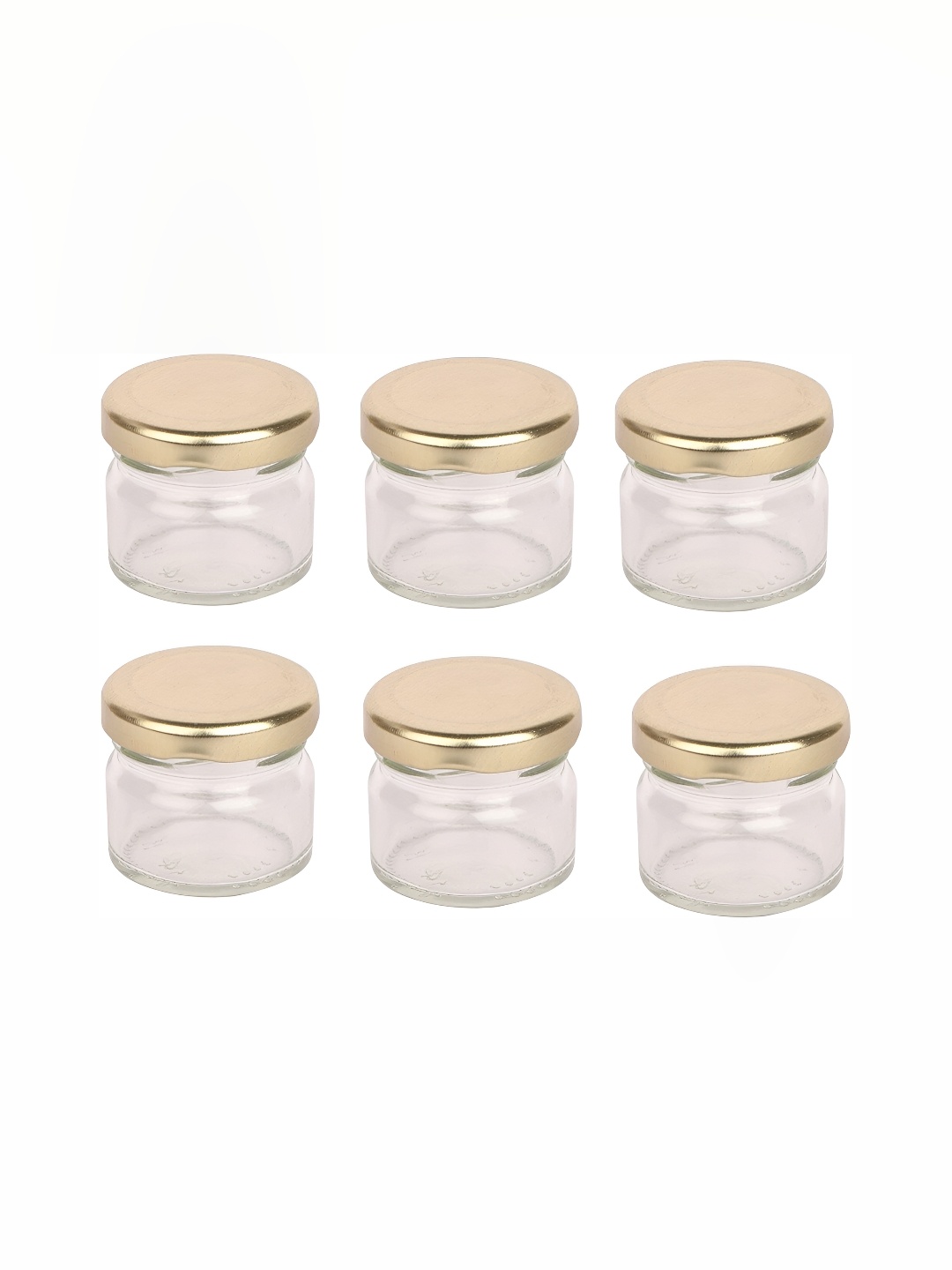 

1ST TIME Transparent & Gold-Toned 6Pcs Glass Dishwasher Safe Containers & Lids 400 ml Each
