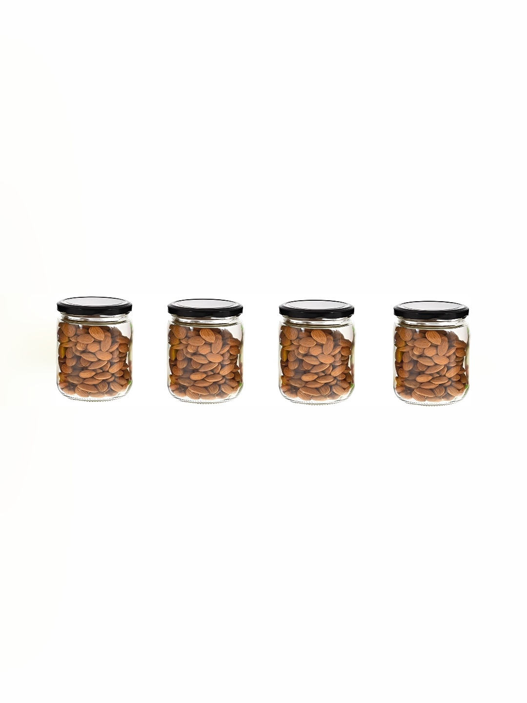 

1ST TIME 4-Pcs Transparent Glass Jar with Lid-500 ml Each