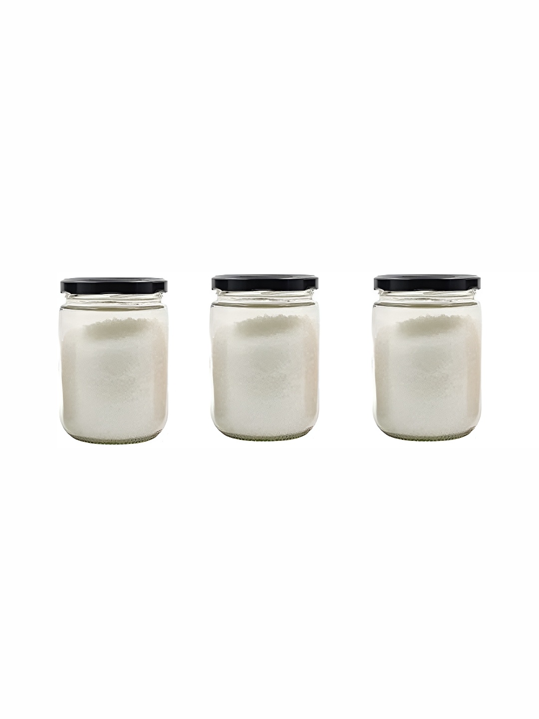 

1ST TIME Transparent & Black 3Pcs Dishwasher Safe Glass Containers 500ml each