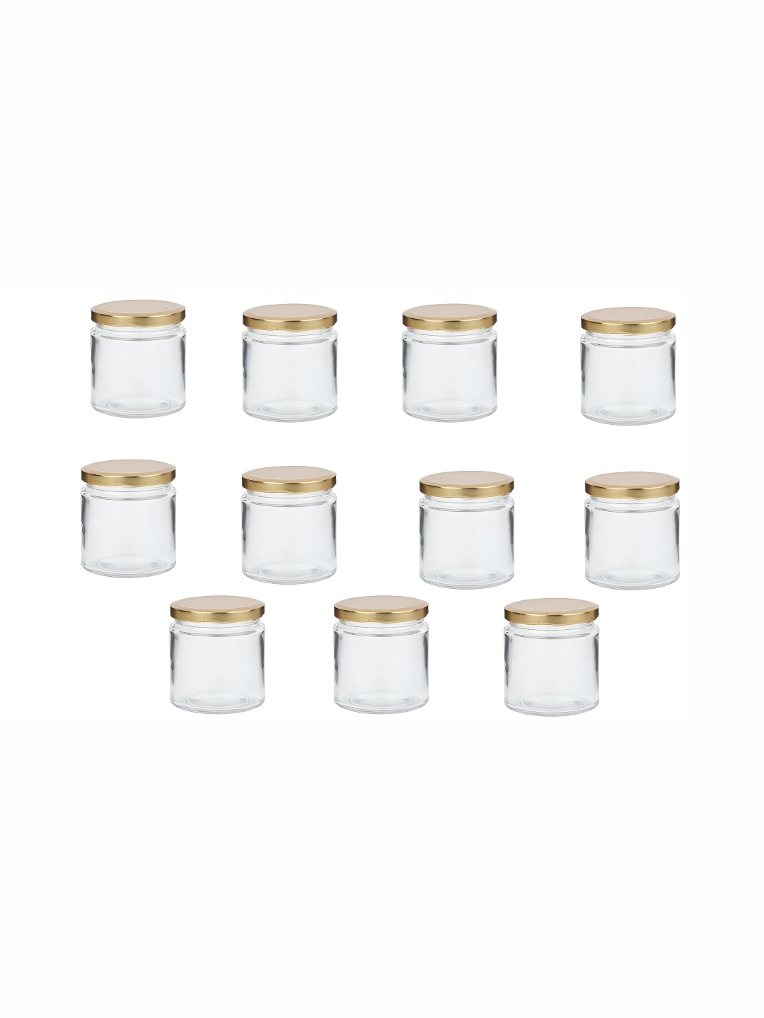 

1ST TIME Transparent & Gold Toned 11 PIeces Glass Container