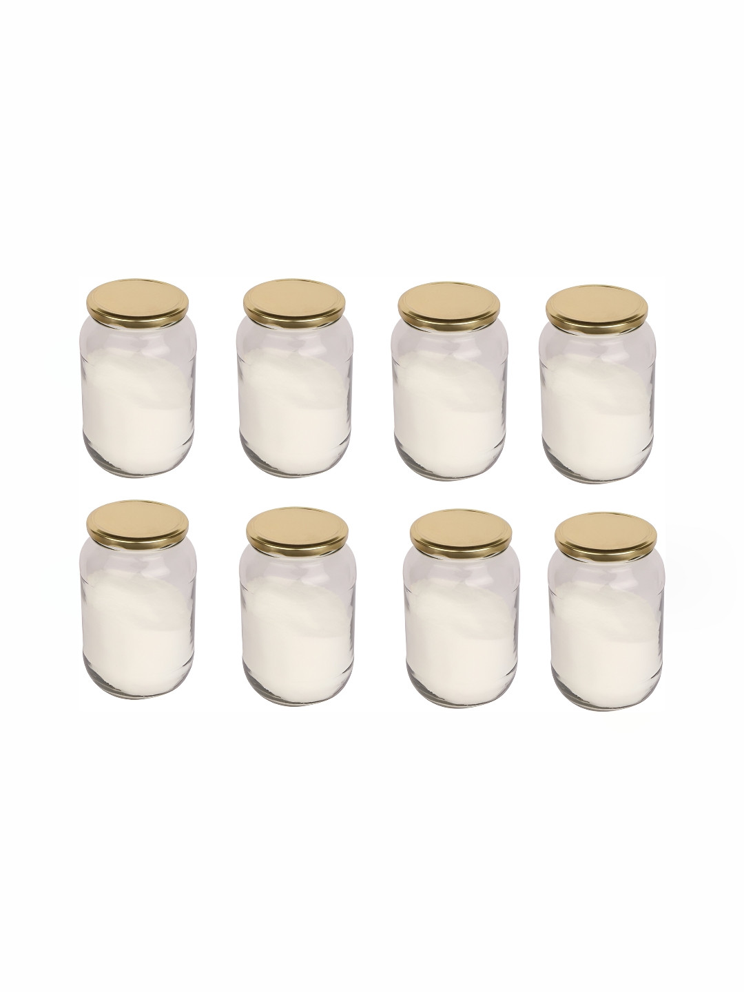 

1ST TIME Transparent & Yellow 12 Pieces Glass Storage Jar 350 ml Each