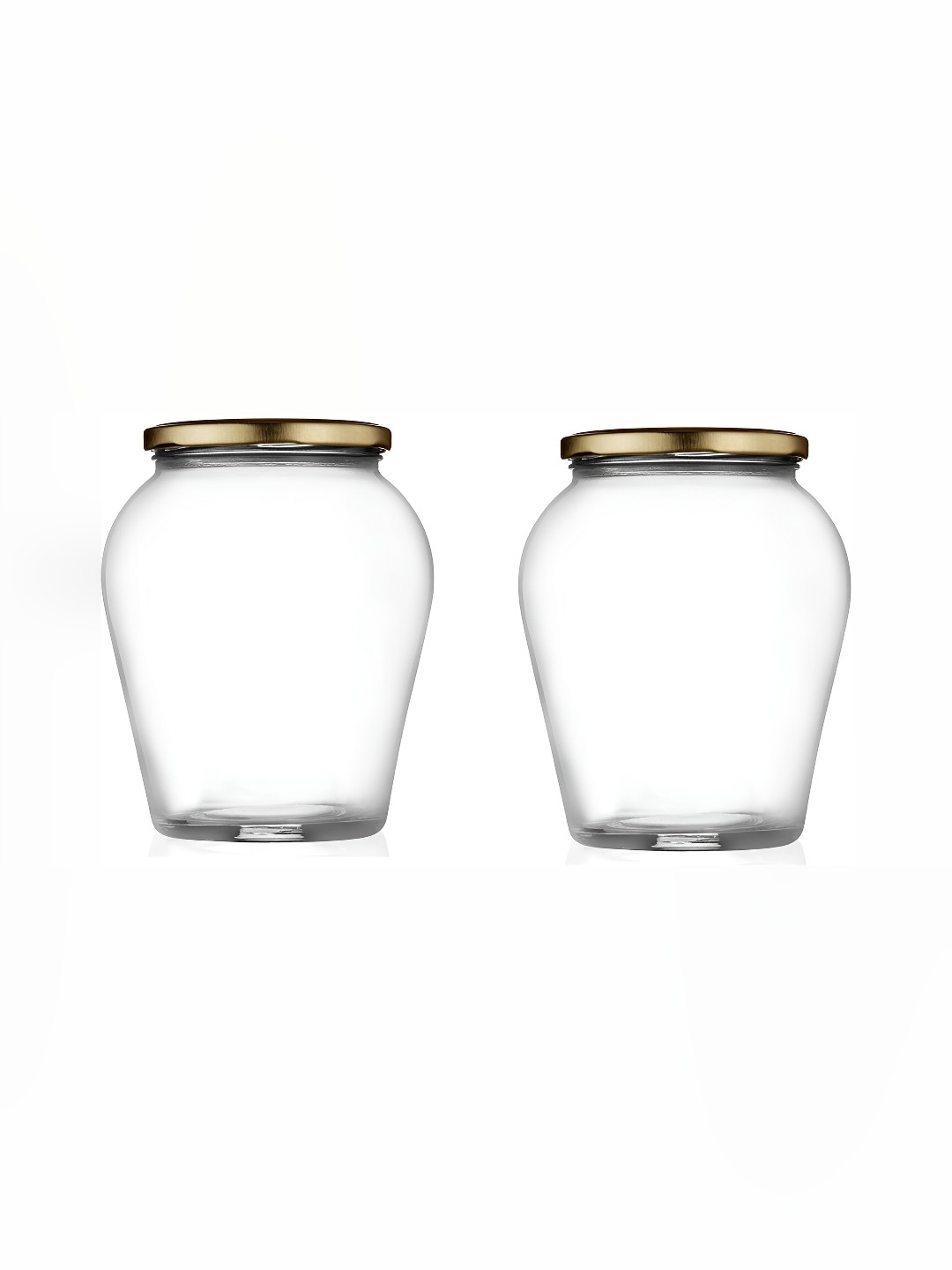 

1ST TIME Transparent & Gold Toned 2 Pieces Glass Containers 200 ml Each