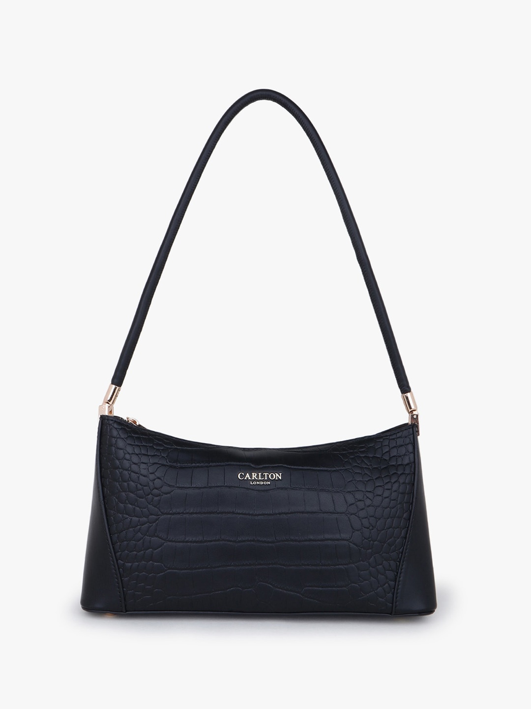 

Carlton London Textured Faux Leather Bucket Satchel Bag, Black