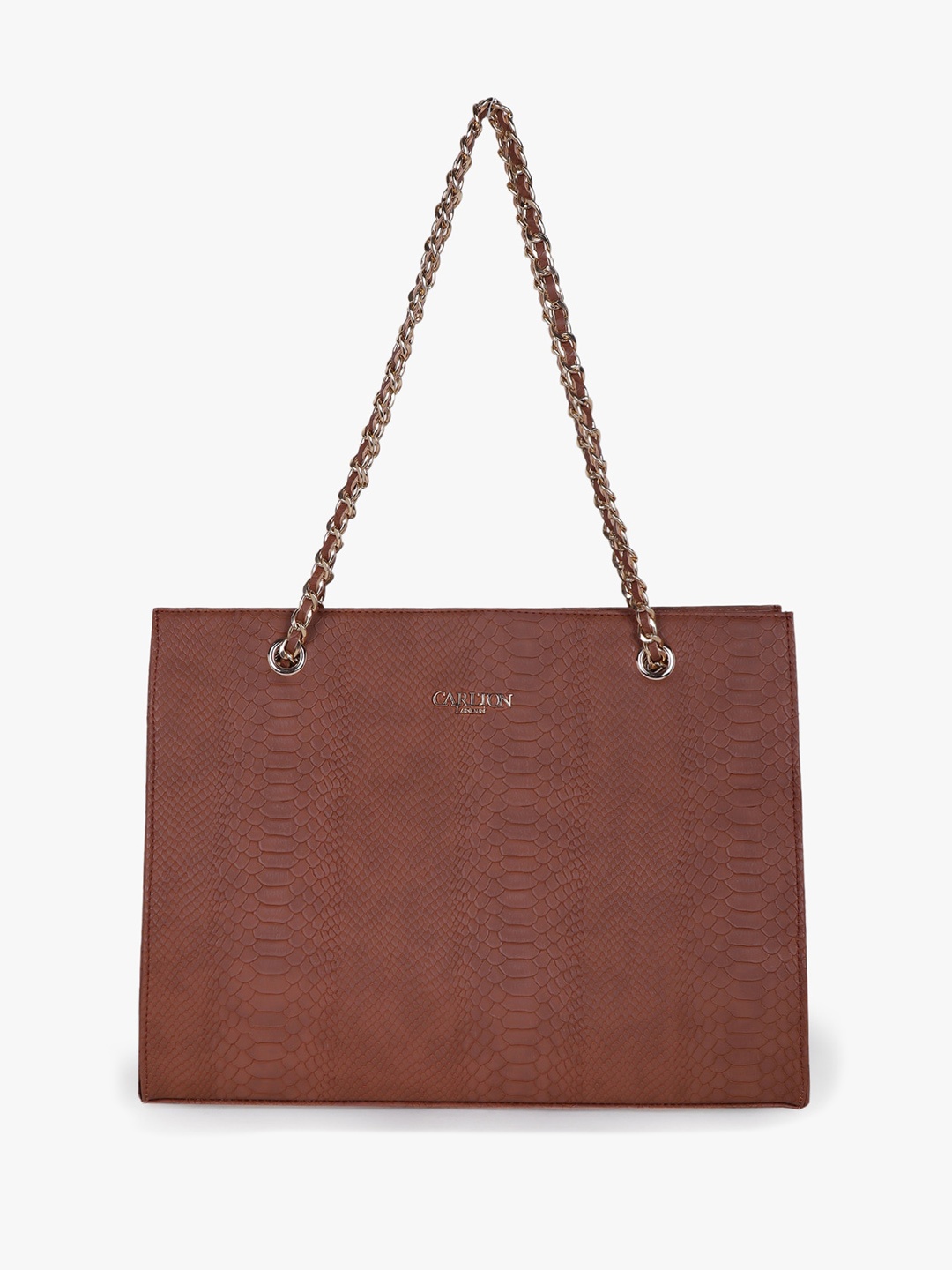 

Carlton London Animal Textured Structured Handheld Bag, Brown