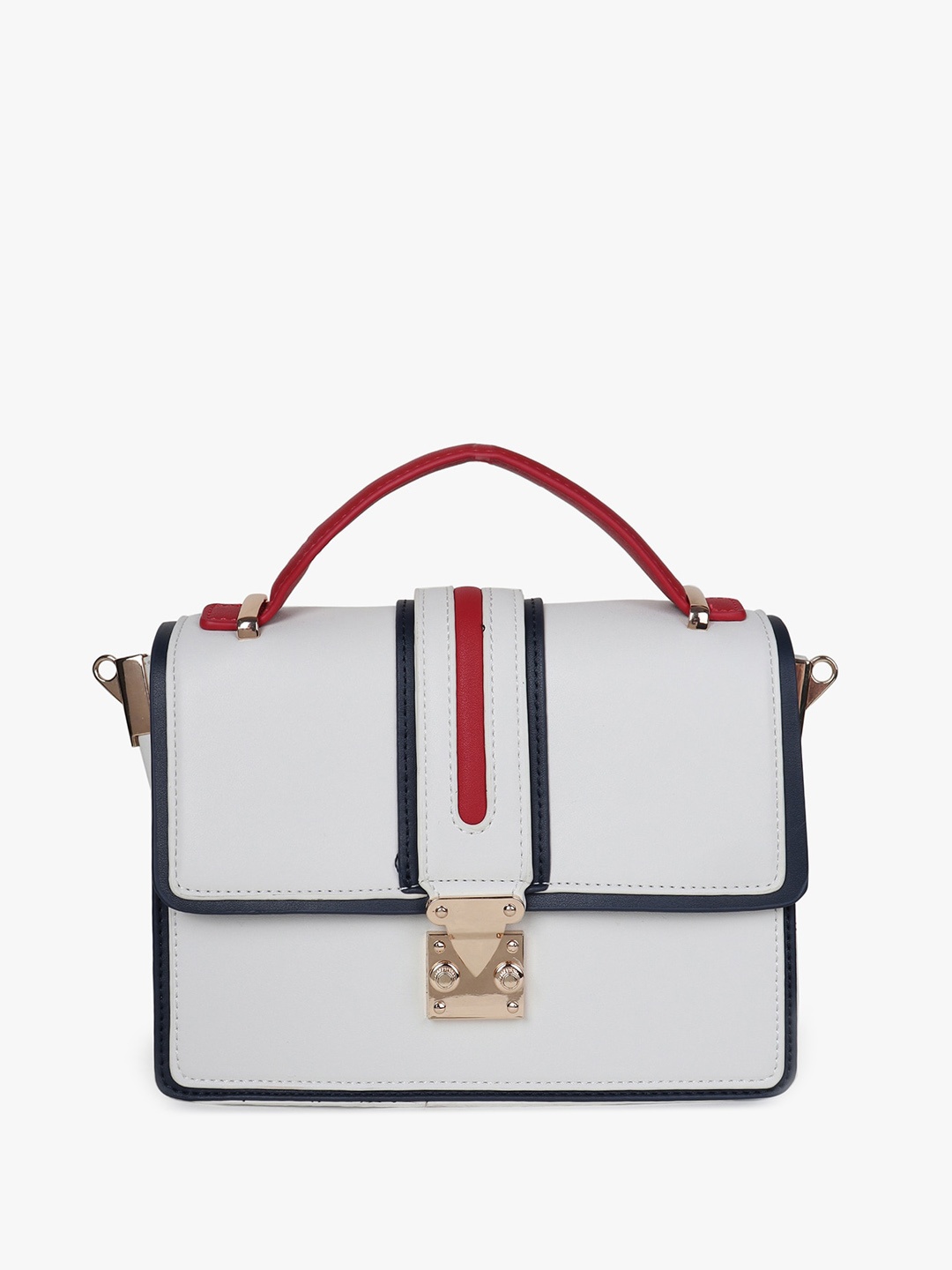 

Carlton London Colourblocked Structured Sling Bag, White