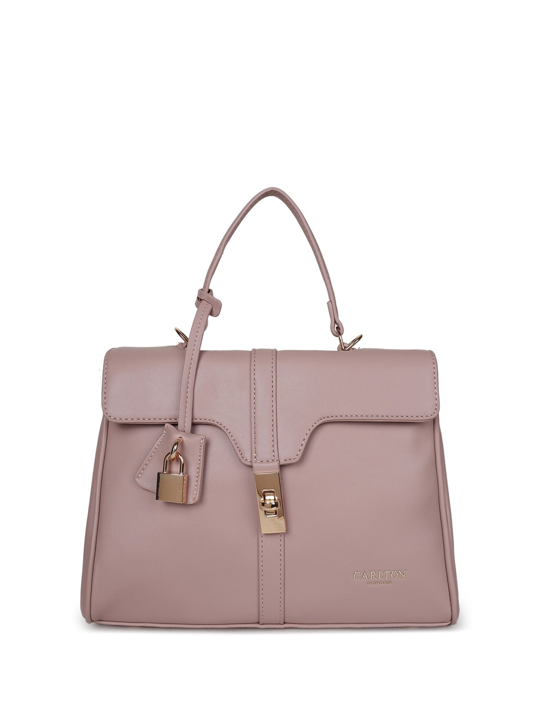 

Carlton London Structured Synthetic Leather Satchel Bag, Brown