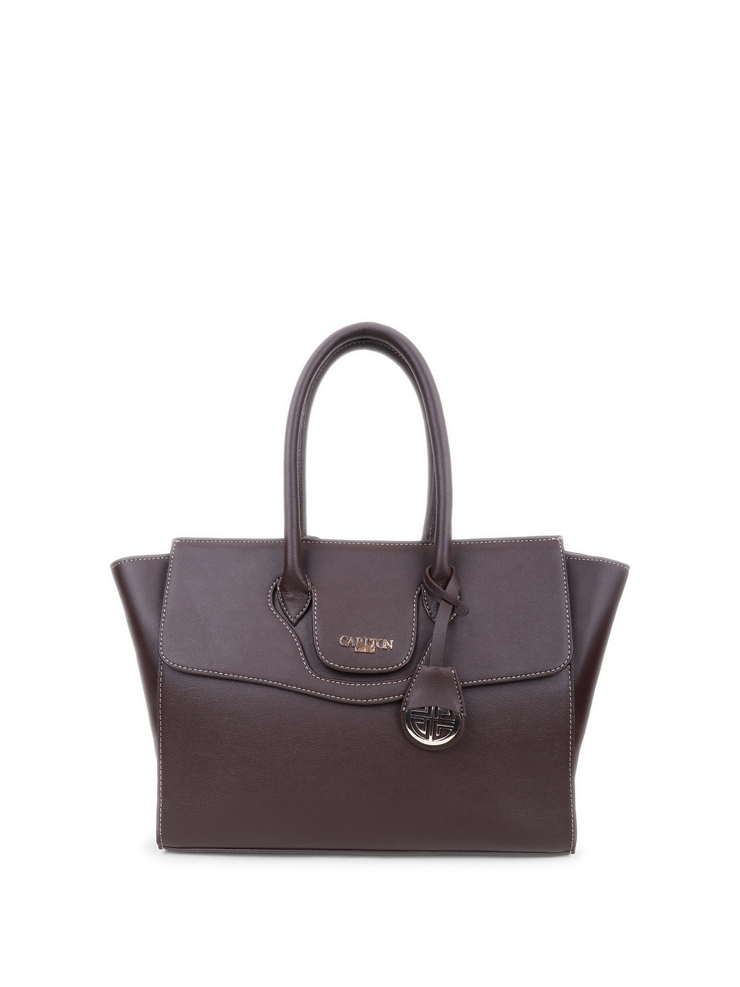 

Carlton London Synthetic Leather Structured Tote Bag, Coffee brown