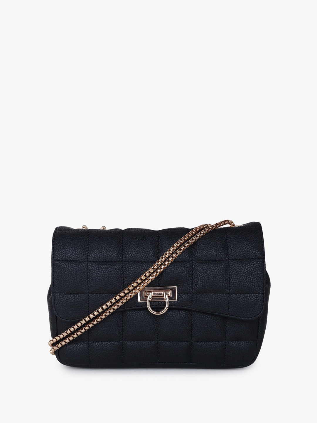 

Carlton London Structured Sling Bag with Quilted, Black
