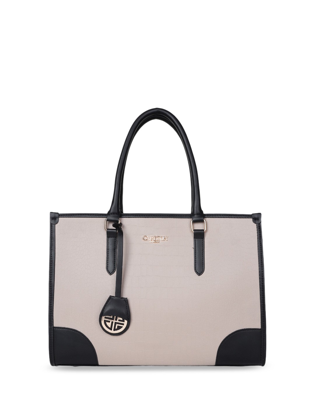

Carlton London Faux Leather Structured Shoulder Bag, Black