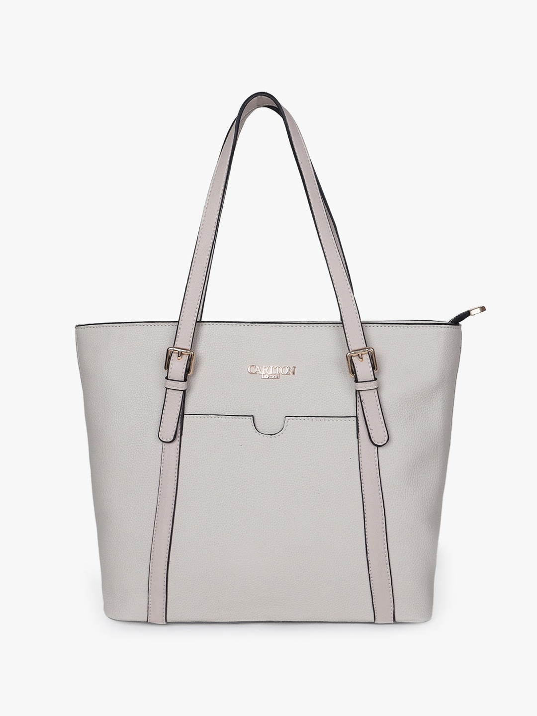 Carlton London Textured Structured Shoulder Bag, Beige