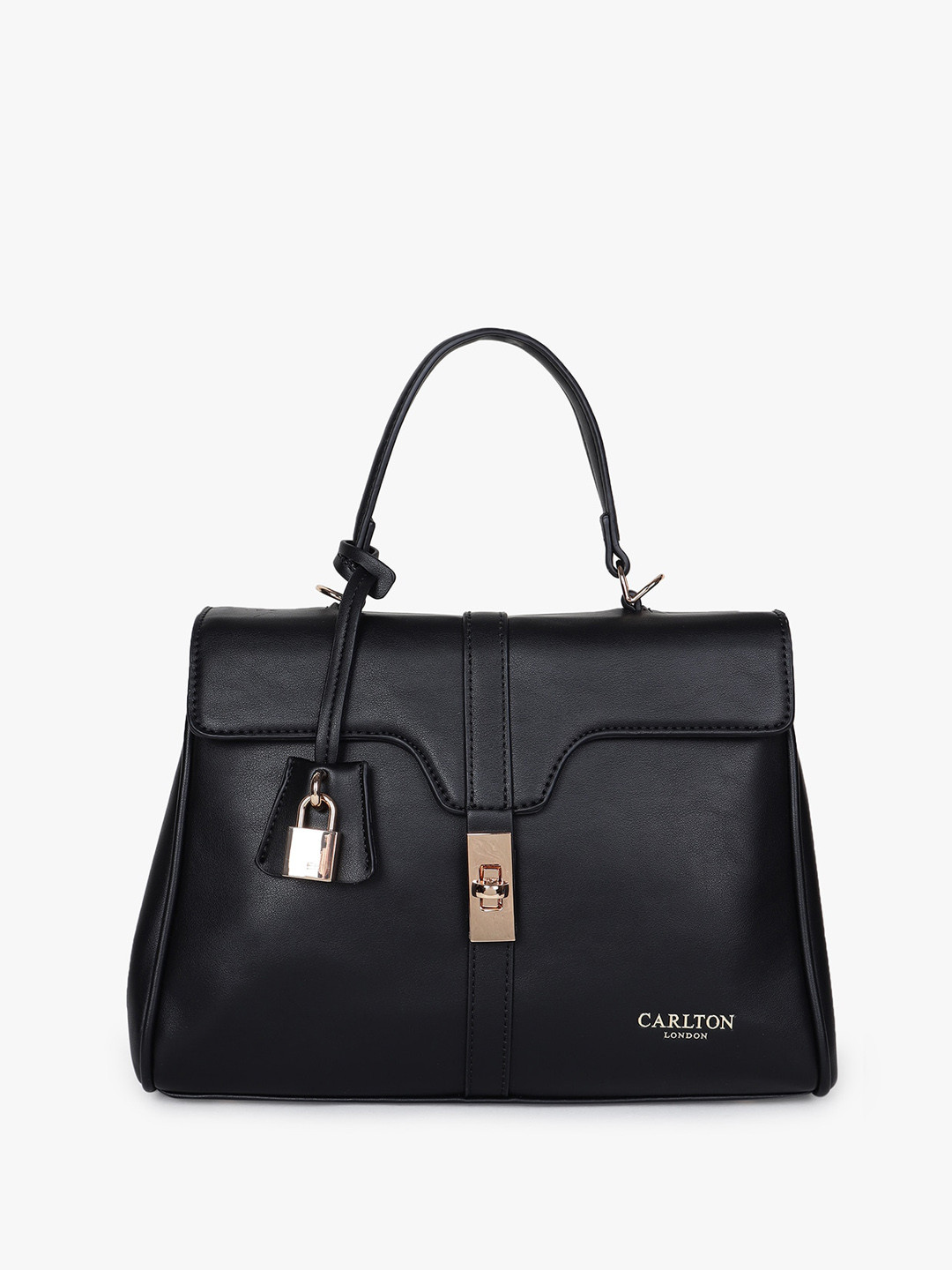 

Carlton London Textured Structured Handheld Bag, Black