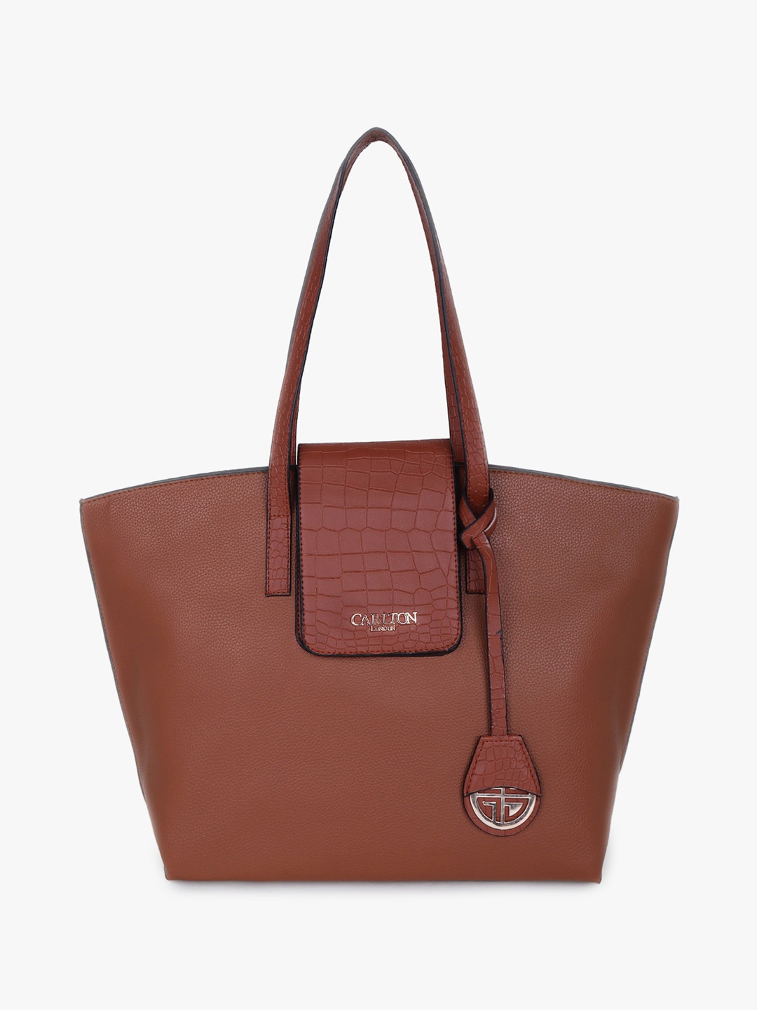 

Carlton London Synthetic Leather Structured Tote Bag, Tan