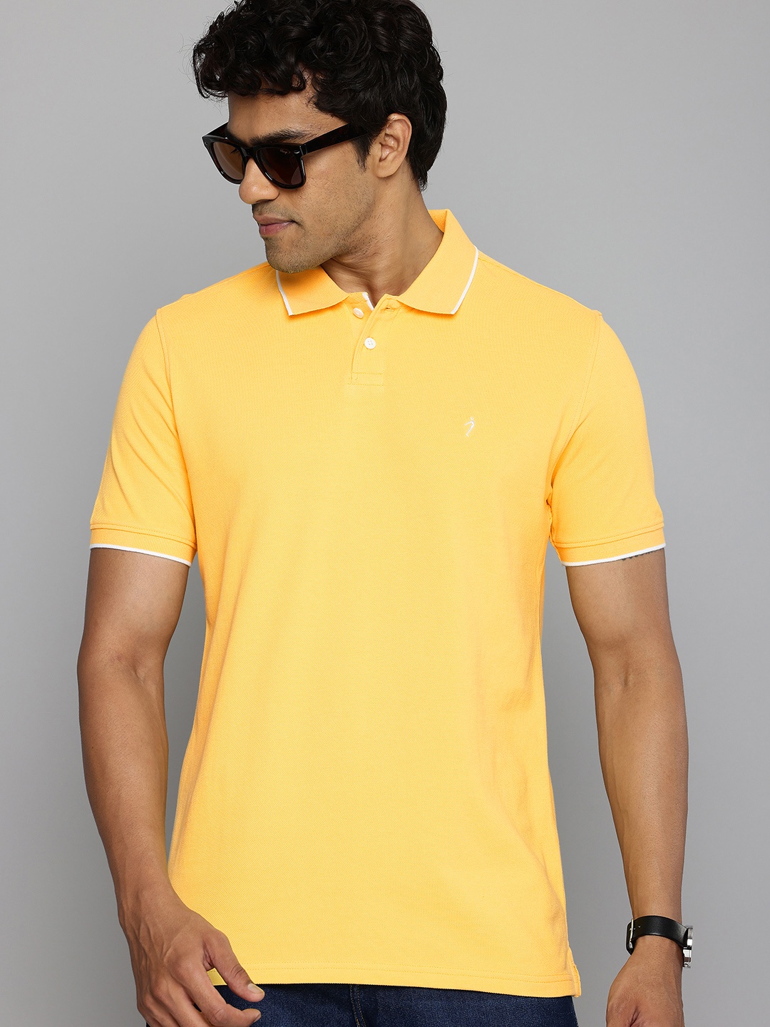 

Indian Terrain Pure Cotton Polo Collar Casual T-shirt, Yellow