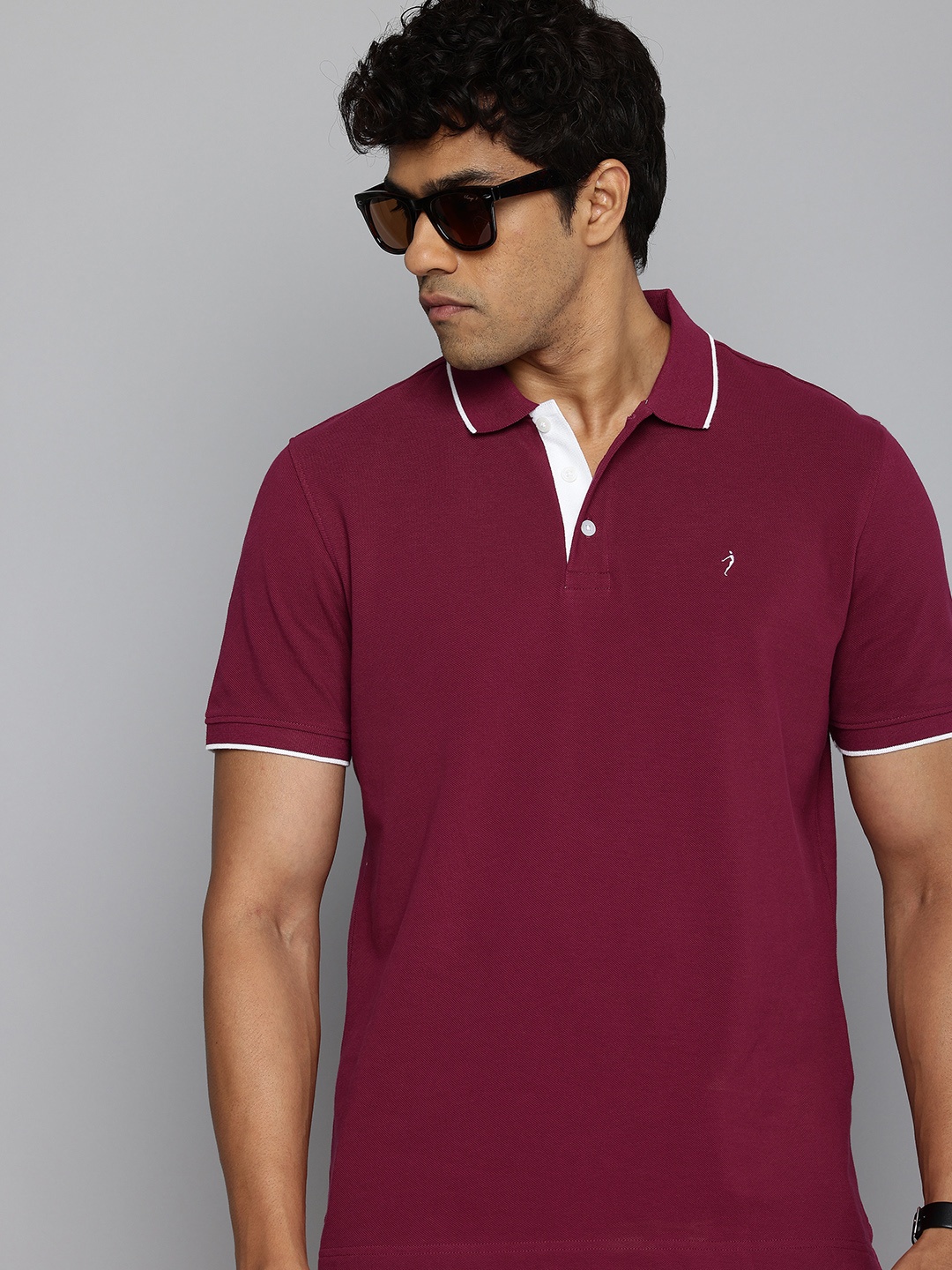 

Indian Terrain Pure Cotton Polo Collar Casual T-shirt, Red