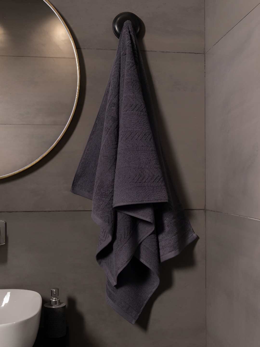 

HOUMN Black Cotton 600 GSM Bath Towel