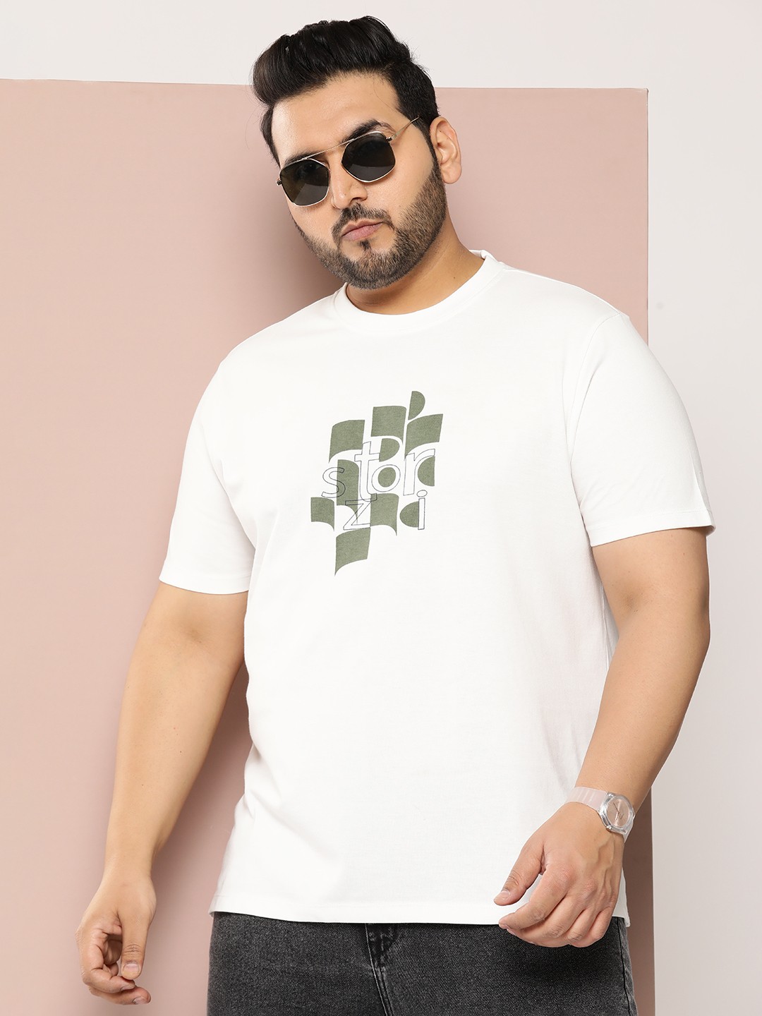 

Sztori Men Printed Bio Finish T-shirt, Off white