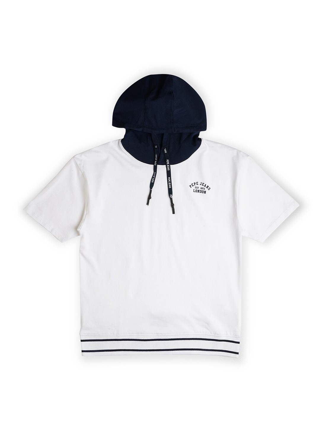 

Pepe Jeans Boys Hooded Oversized Pure Cotton T-shirt, White