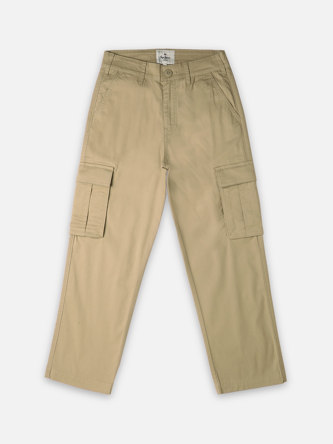 

Pepe Jeans Boys Mid-Rise Cargos Trousers, Brown