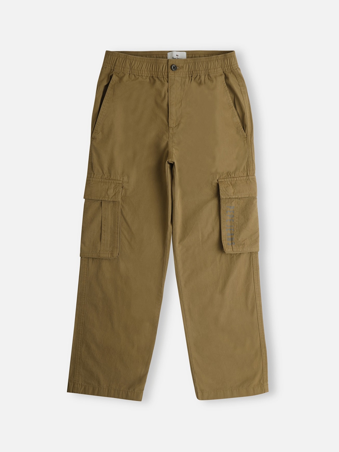 

Pepe Jeans Boys Mid-Rise Cargos Trousers, Brown