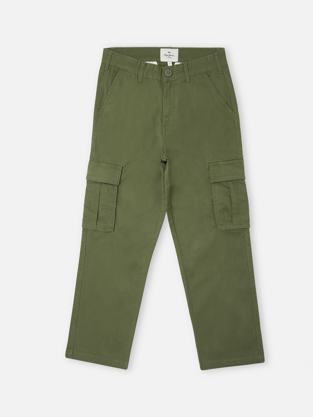 

Pepe Jeans Boys Mid-Rise Cargos Trousers, Green