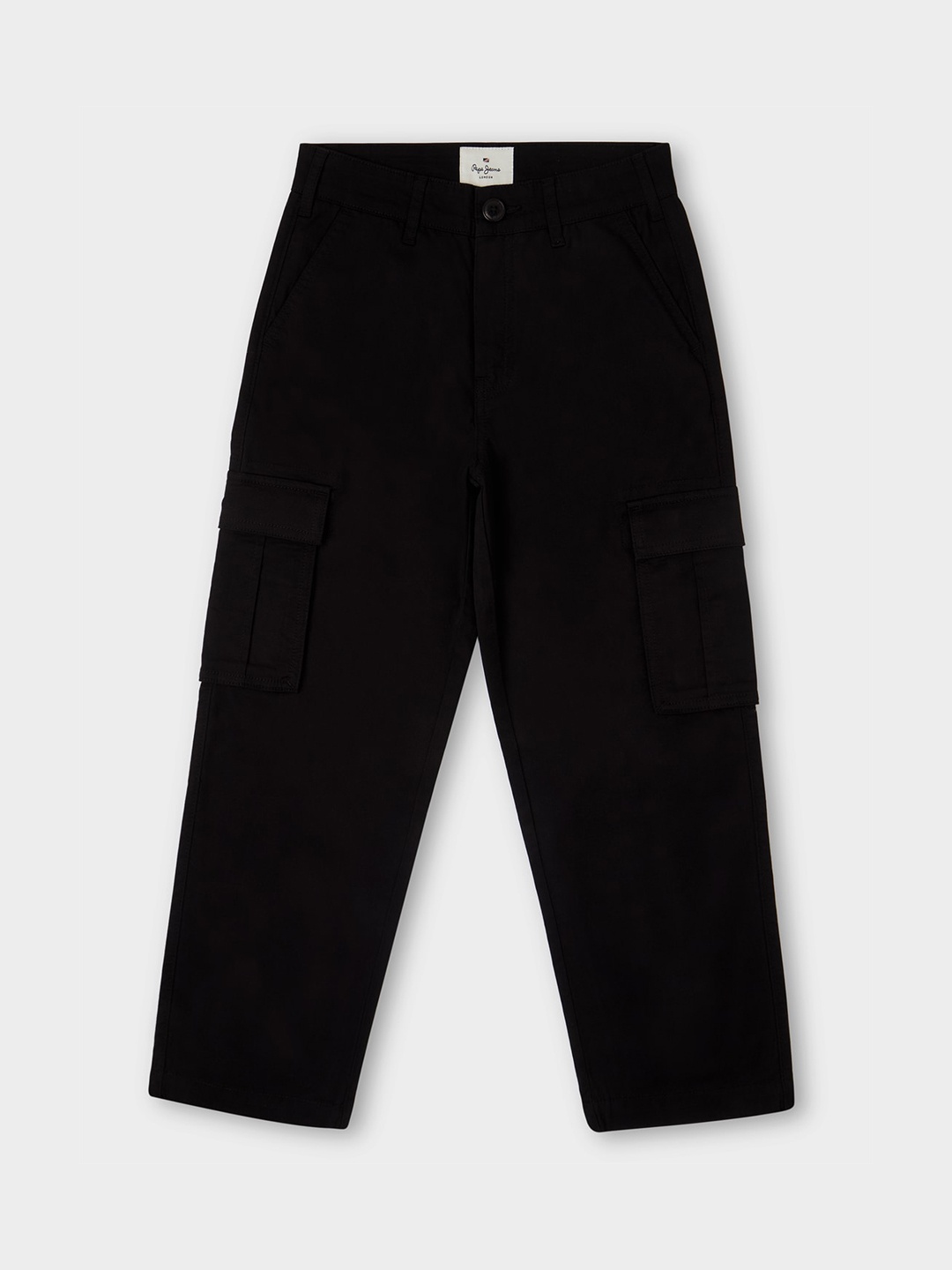 

Pepe Jeans Boys Mid-Rise Cargos Trousers, Black