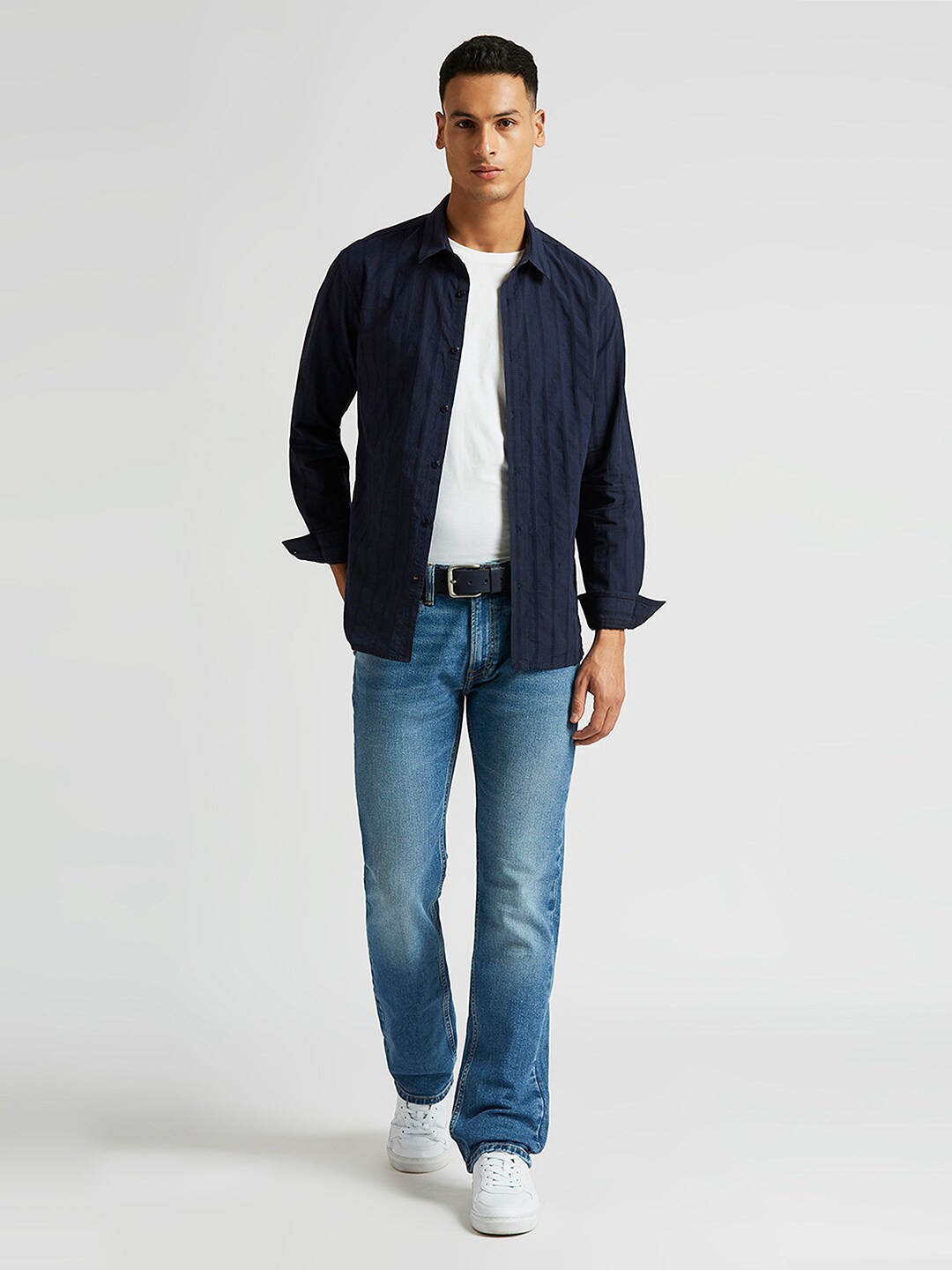 

Pepe Jeans Micro Checks Opaque Cotton Casual Shirt, Blue