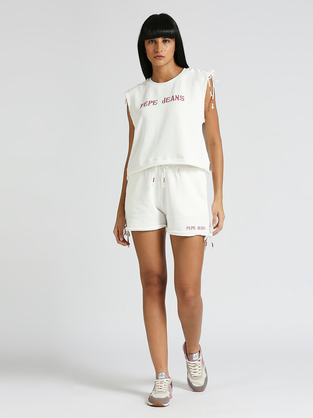 Pepe Jeans Typography Printed Pure Cotton Relaxed Fit Knitted T-shirt, White