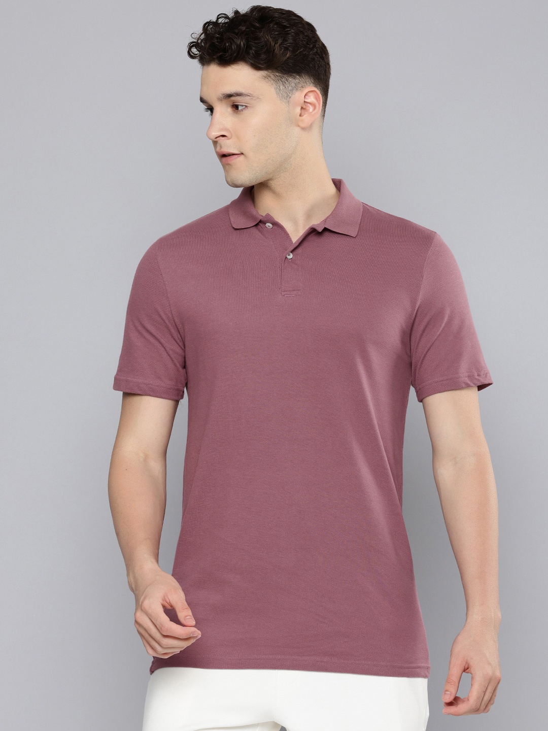 

Inesis By Decathlon Polo Collar Pure Cotton T-shirt, Mauve
