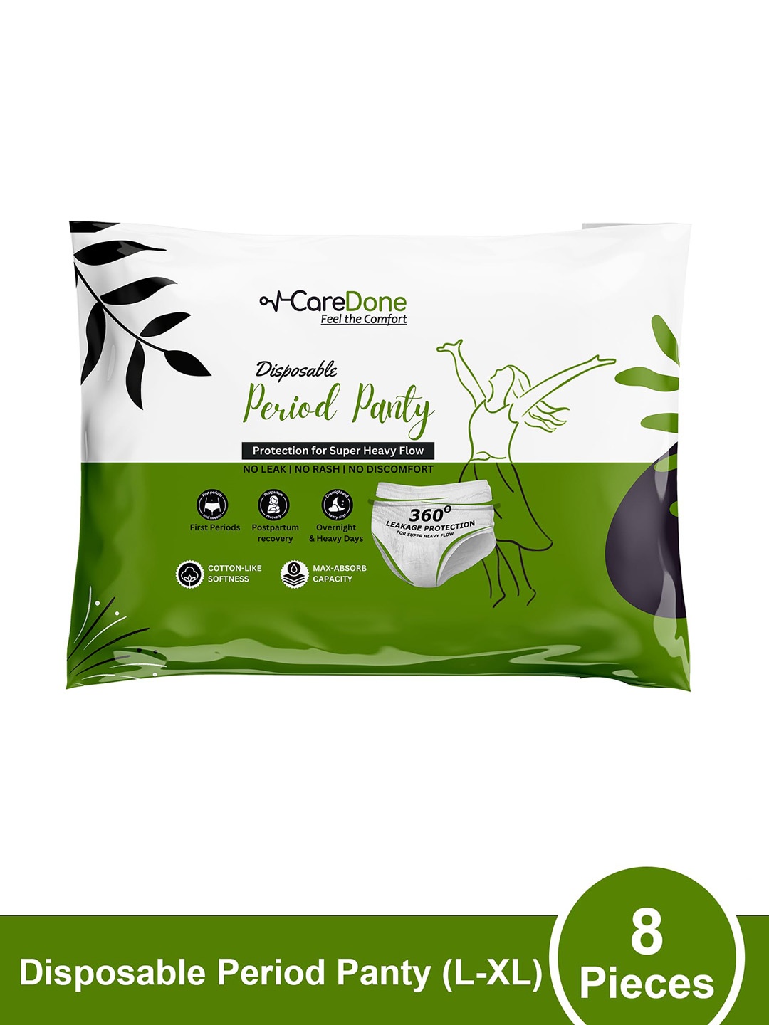 

CareDone 7Pcs Leak-Proof Disposable Period Panties-XXL, White