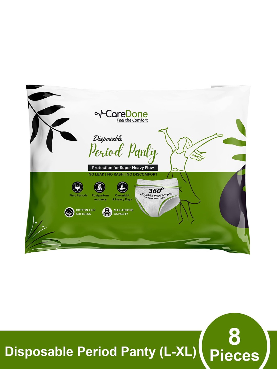 

CareDone Set of 8 Leak-Proof Disposable Period Panties-XXL, White
