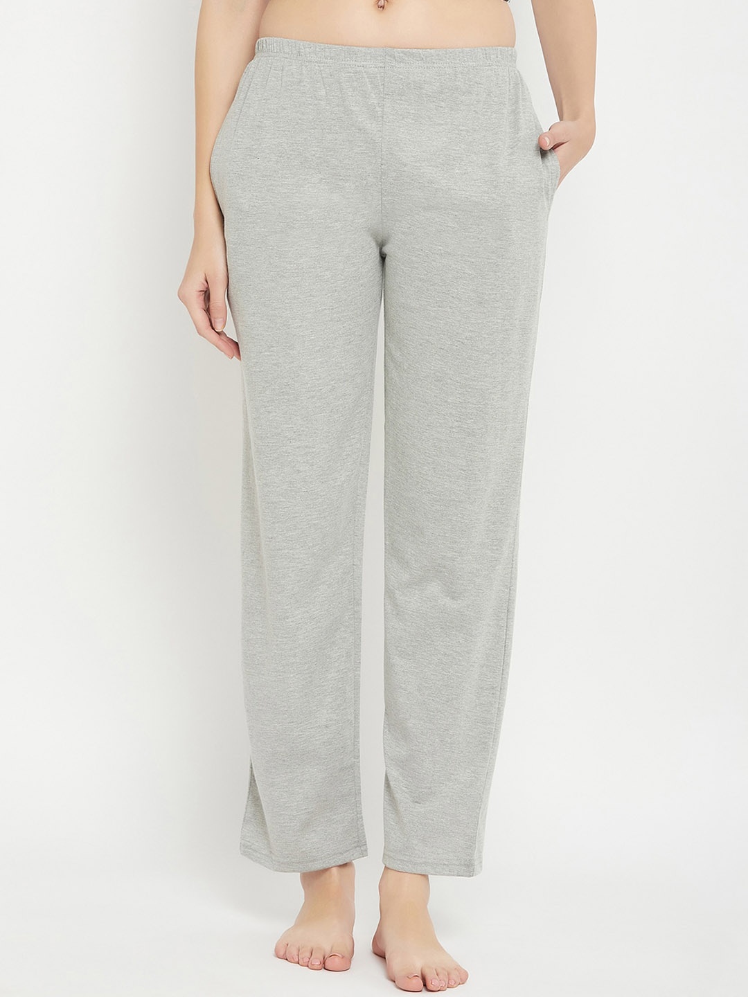 

Clovia Women Solid Lounge Pants, Grey