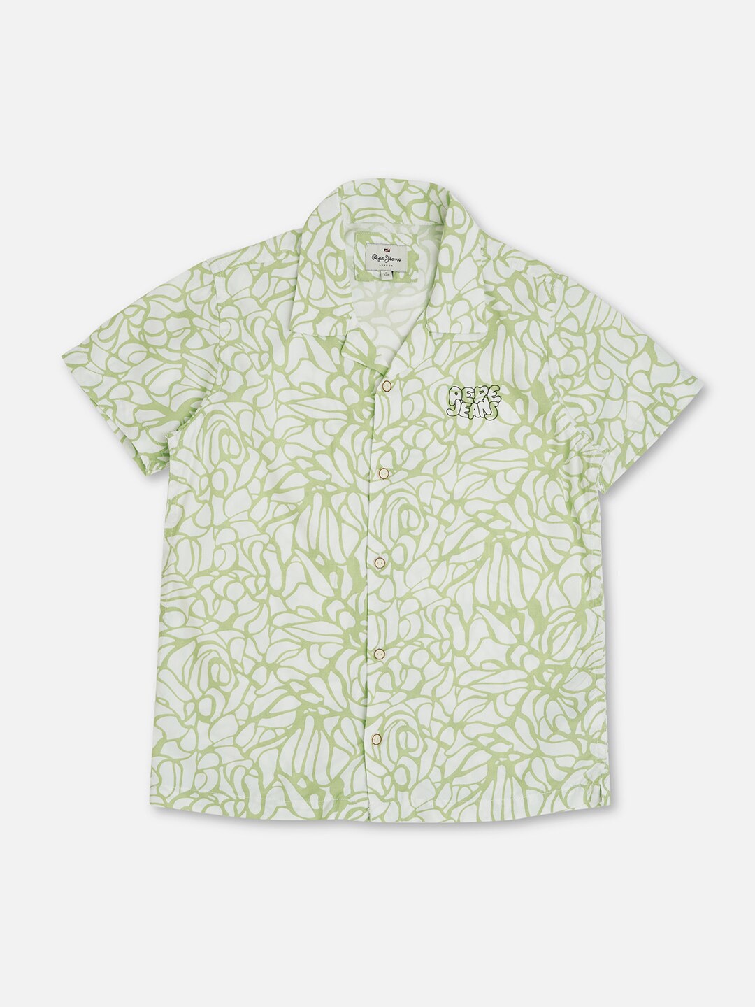 

Pepe Jeans Boys Floral Printed Opaque Casual Shirt, Green