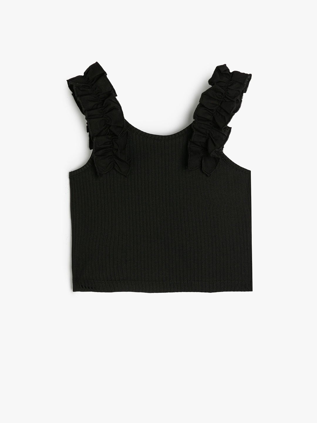 

Koton Girls Regular Fit Round Neck T-shirt, Black