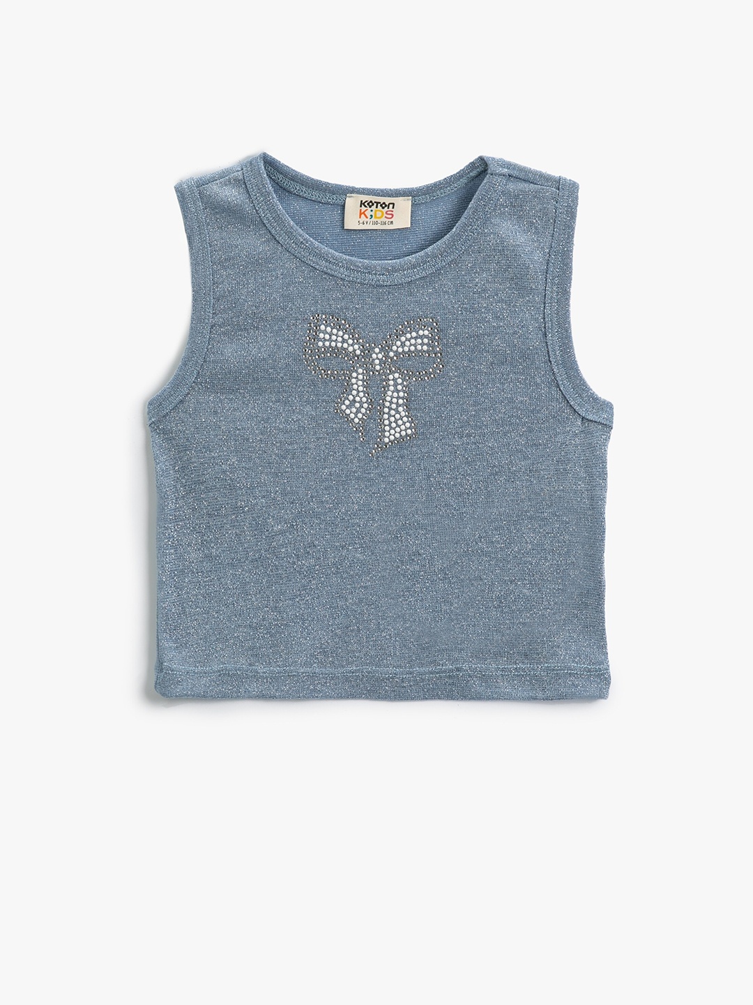 

Koton Girls Typography Round Neck Cotton T-shirt, Blue