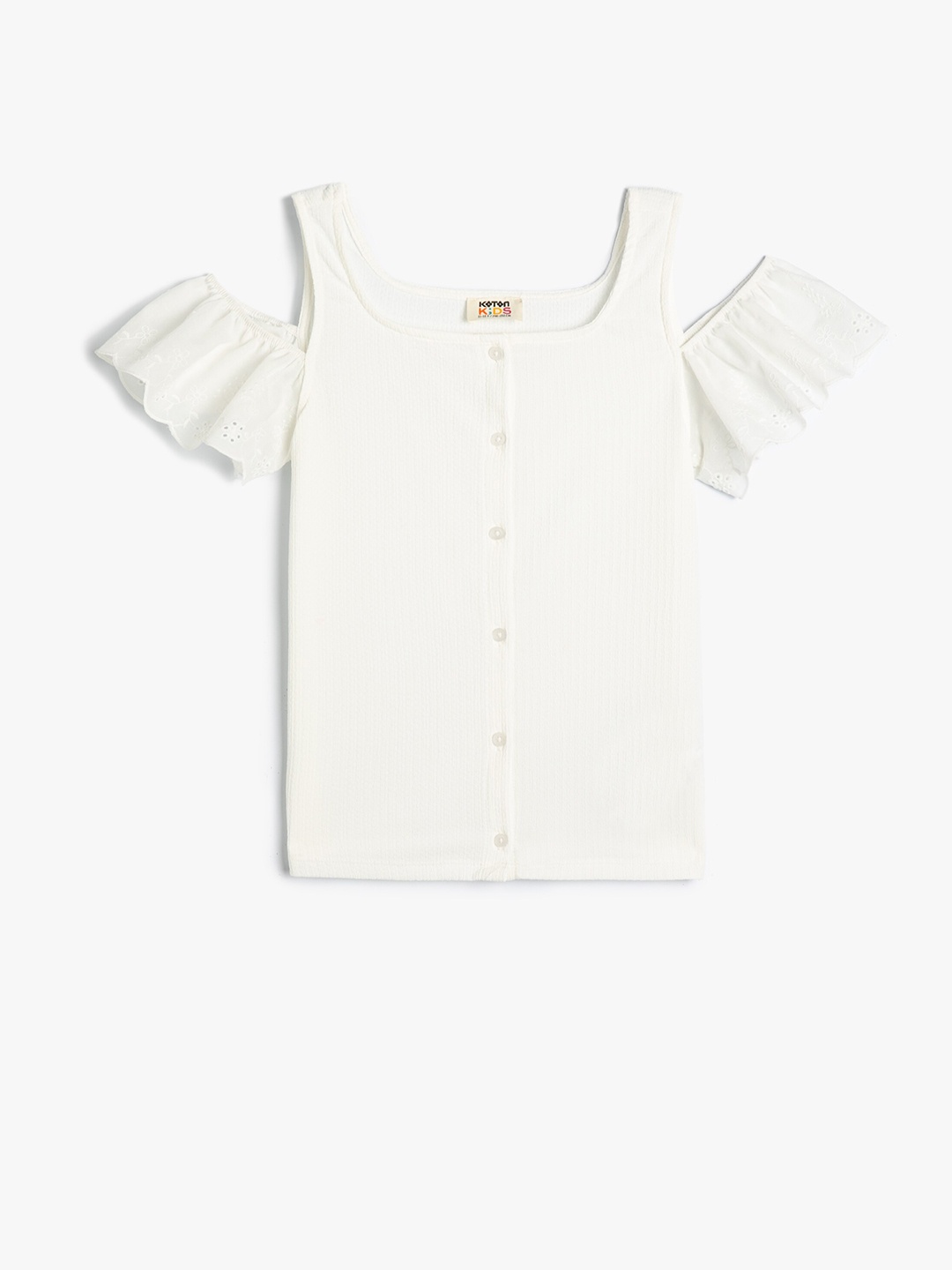 

Koton Girls Regular Fit Round Neck T-shirt, White