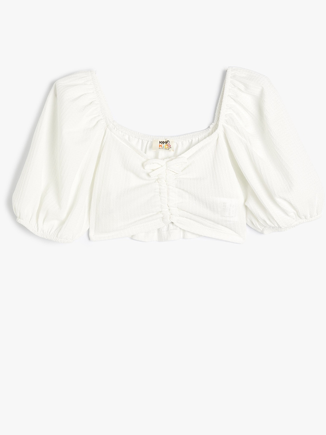 

Koton Girls V-Neck Short Sleeves Casual Top, White
