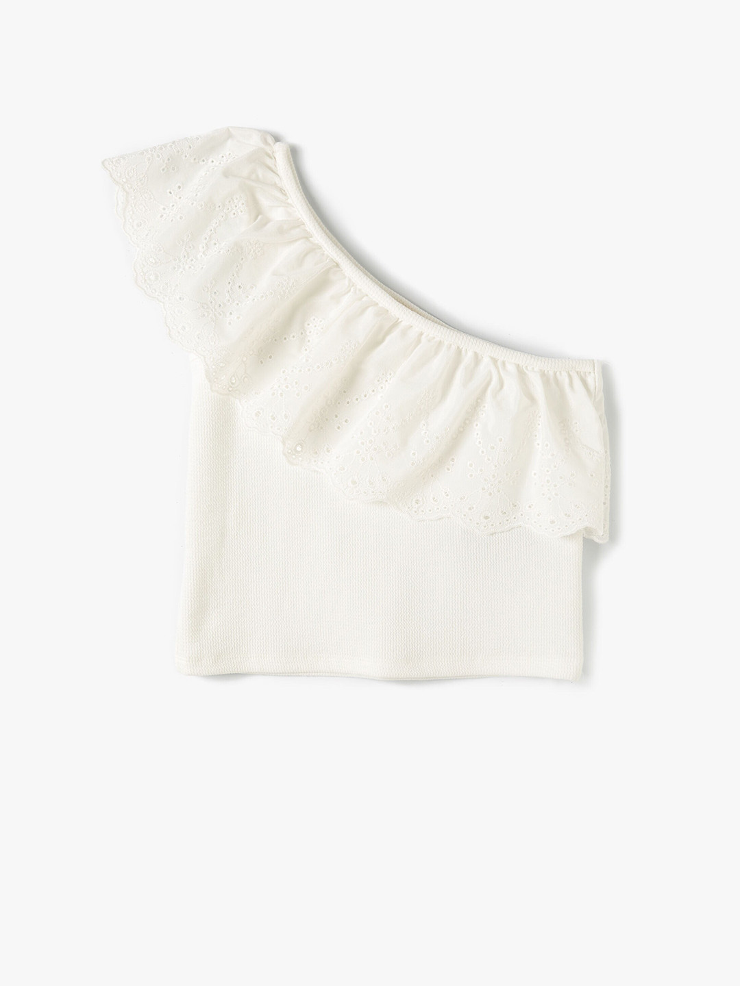 

Koton Girls One Shoulder Sleeveless Opaque Casual Top, White