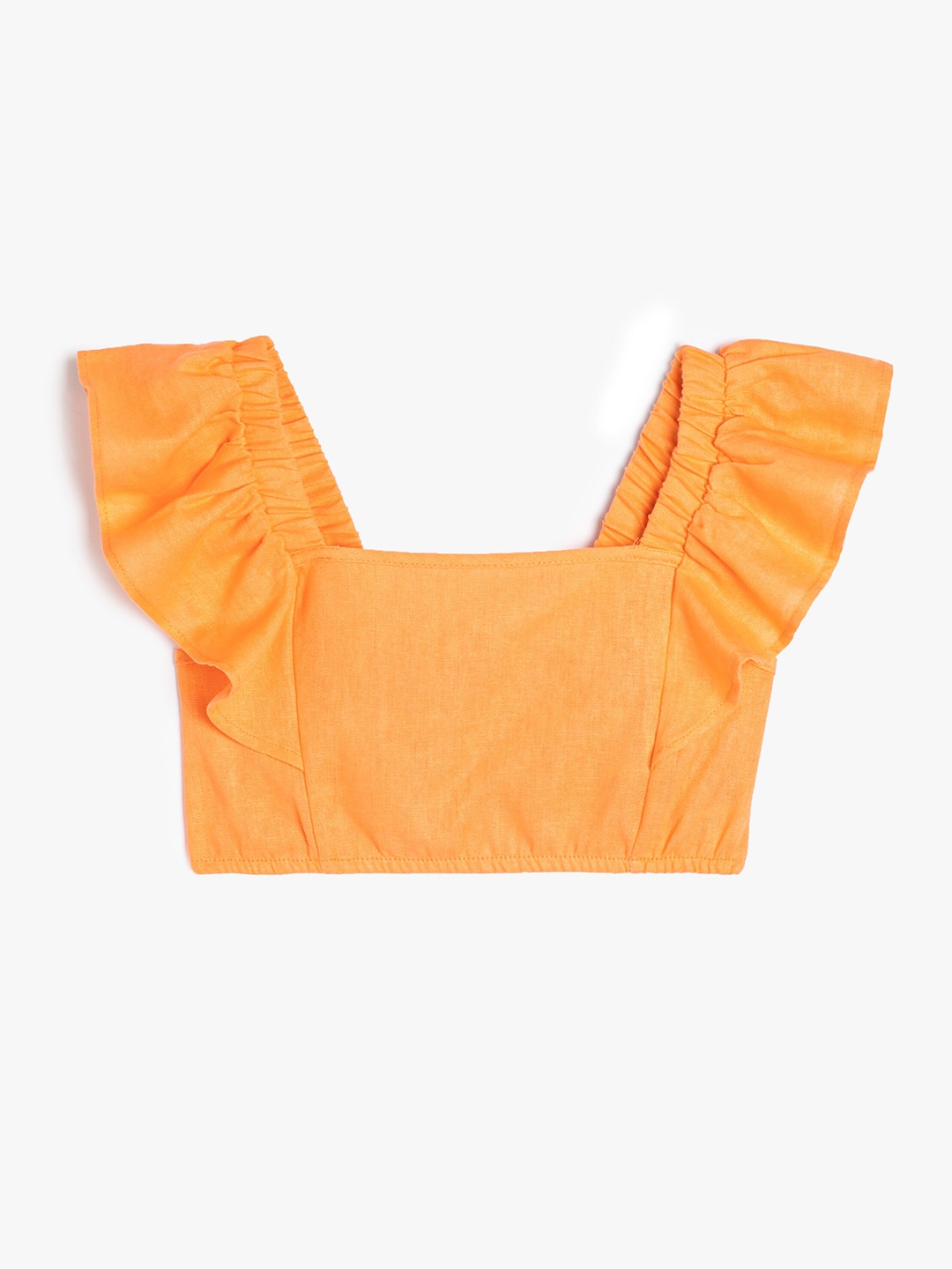 

Koton Girls Square Neck Linen Top, Orange