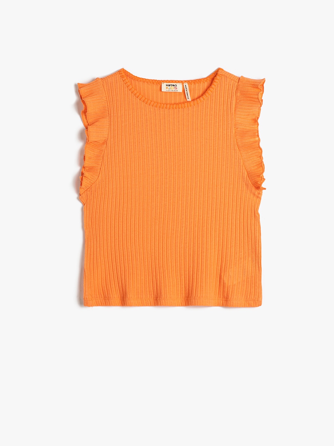 

Koton Girls Round Neck Sleeveless Cotton T-shirt, Orange