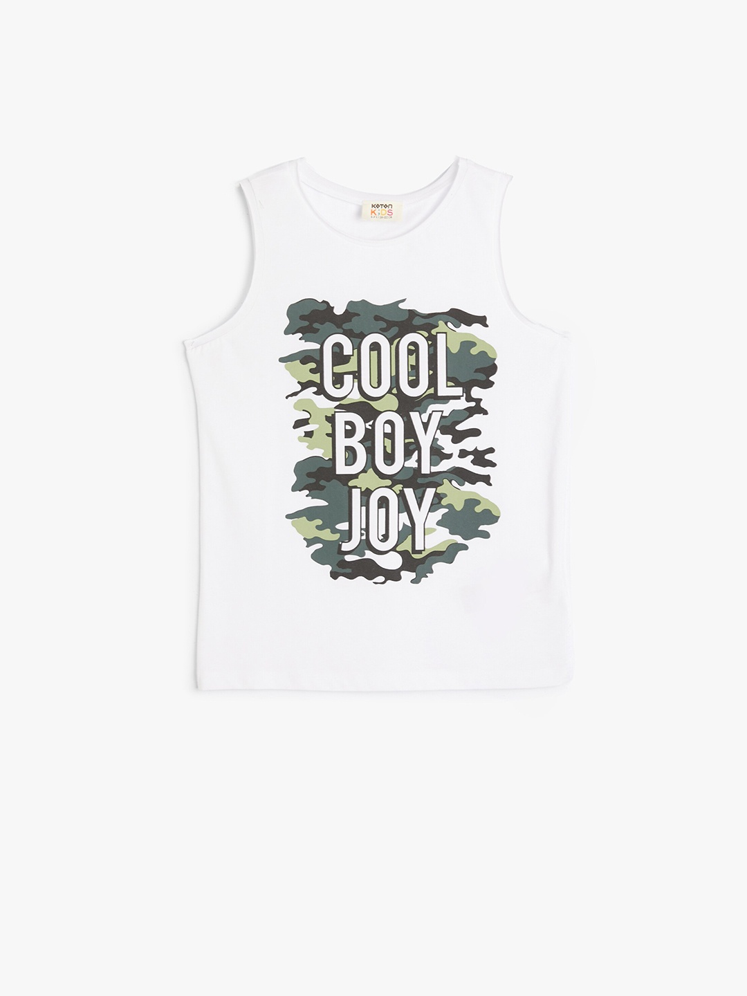 

Koton Boys Graphic Printed Sleeveless Cotton T-shirt, White