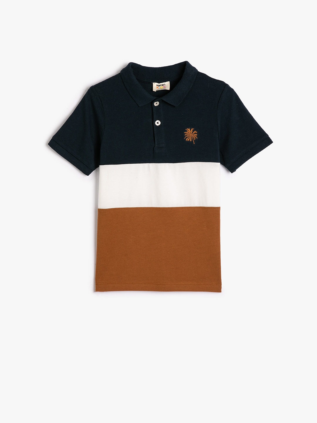 

Koton Boys Colourblocked Polo Collar Cotton T-shirt, White