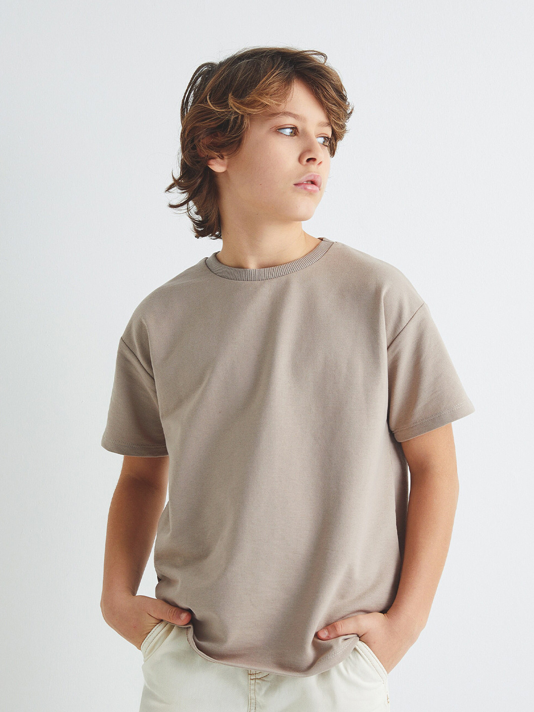 

Koton Boys Round Neck T-shirt, Beige