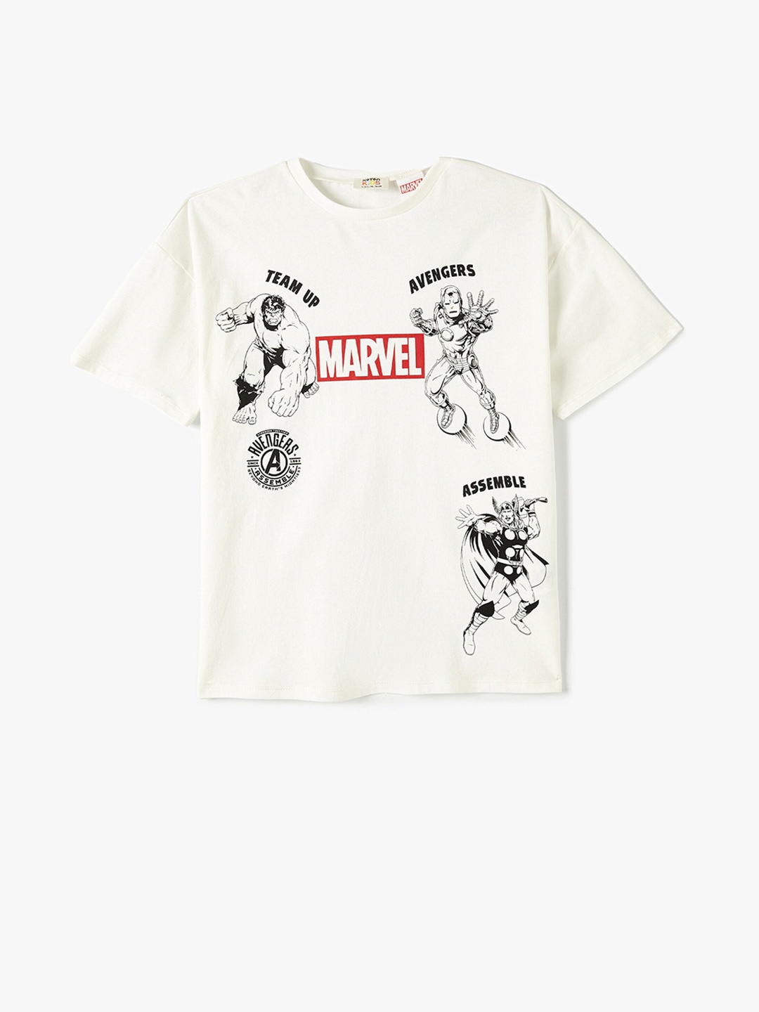 

Koton Boys Printed Round Neck Short Sleeves Cotton T-shirt, White