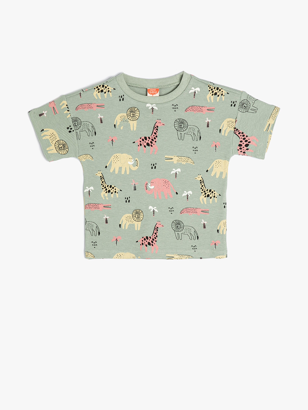 

Koton Boys Round Neck Floral Printed Cotton T-shirt, Green