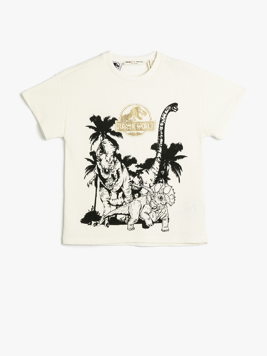 

Koton Boys Graphic Printed Cotton Casual T-shirt, Beige